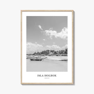 Isla Holbox Photo Print Black and White, Quintana Roo Poster, Mexico Decor