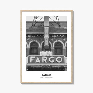 Fargo Wall Art No 2, Fargo Wall Decor, Fargo Poster, Fargo Home Decor, Fargo Travel Gift, Fargo Travel Print