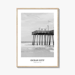 Arte mural de Ocean City Maryland, decoración de pared de Ocean City, póster de Ocean City, decoración del hogar de Ocean City, regalo de viaje a Ocean City, viaje a Ocean City