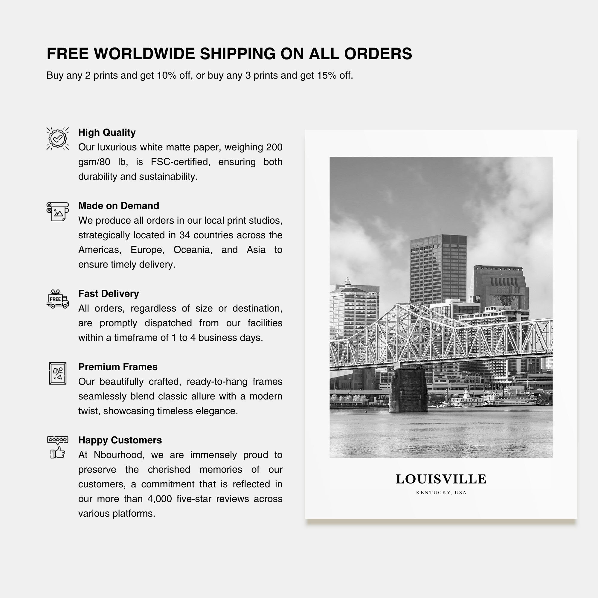 Louisville Wall Art No 2, Louisville Wall Decor, Louisville Poster, Louisville Home Decor