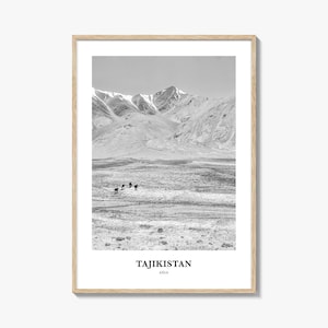 Tajikistan Wall Art, Tajikistan Wall Decor, Tajikistan Poster, Tajikistan Home Decor, Tajikistan Travel Gift, Tajikistan Travel Print
