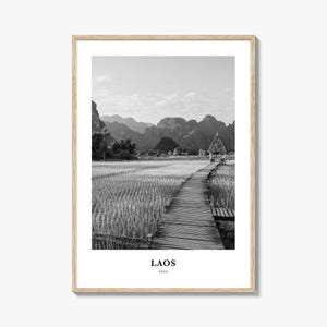 Laos Wall Art No 1, Laos Wall Decor, Laos Poster, Laos Home Decor, Laos Travel Gift, Laos Travel Print