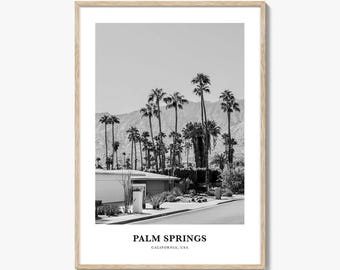 Póster de viaje de Palm Springs: Impresión fotográfica moderna de mediados de siglo