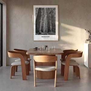 Redwoods Photo Print Black and White, California Poster, US Wall Art, Humboldt County Decor image 2