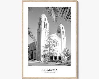 Petaluma Fotodruck Schwarzweiß, Kalifornien Poster, Sonoma County Wandkunst
