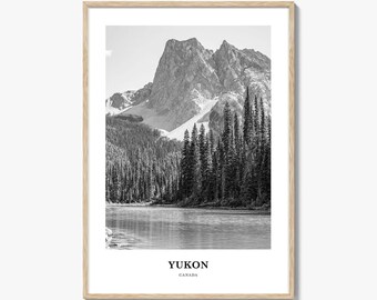 Yukon Photo Print Black and White, Territory Poster, Canada Wall Art, Kluane Decor