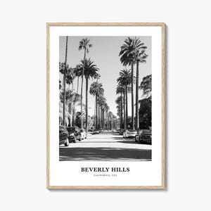 Beverly Hills Travel Poster: Elegant Palm Tree Photography Print