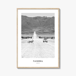 Namibia Fotodruck schwarz und weiß, Khomas Region Poster, Windhoek Wandkunst