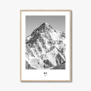 K2 Wall Art, K2 Wall Decor, K2 Poster, K2 Home Decor, K2 Travel Gift, K2 Travel Print