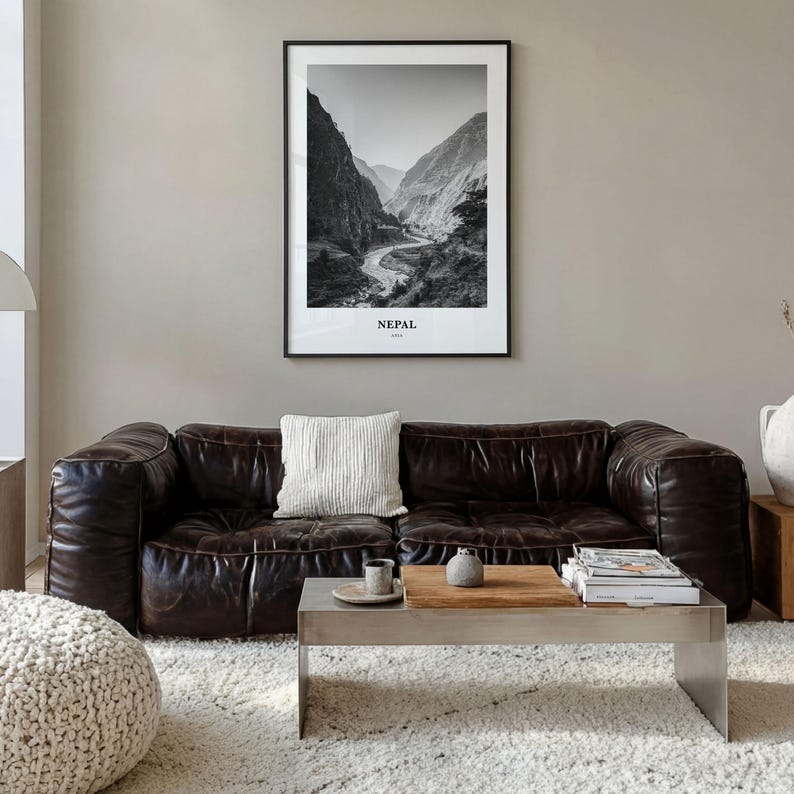 Nepal Photo Print Black and White, Bagmati Province Poster, Kathmandu Valley Wall Art image 5