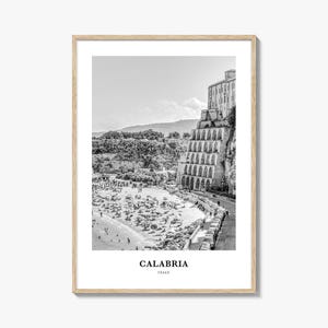 Impresión fotográfica de Calabria en blanco y negro, póster de Capo Vaticano, arte mural de Italia, decoración del Tirreno