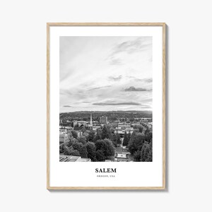 Art mural Salem, Oregon, décoration murale Salem, affiche Salem, décoration d&#39;intérieur Salem, cadeau de voyage Salem, impression voyage Salem
