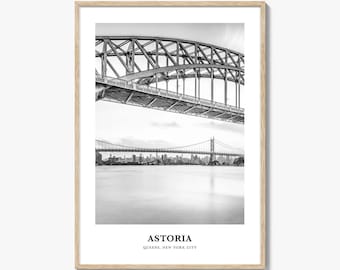 Astoria New York Photo Print Black and White, Queens Poster, United States Wall Art