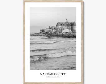 Narragansett Wall Art No 2, Narragansett Wall Decor, Narragansett Poster, Narragansett Home Decor, Narragansett Travel Gift, Travel Print