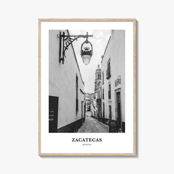 Zacatecas Photo Print Black and White, Mexico Poster, North America Wall Art, Americas Decor
