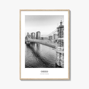Ohio Wall Art No 1, Ohio Wall Decor, Ohio Poster, Ohio Home Decor, Ohio Travel Gift, Ohio Travel Print