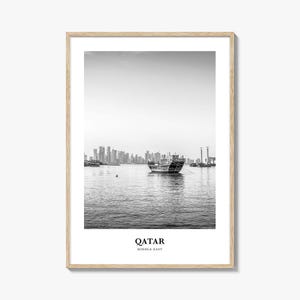 Qatar Wall Art, Qatar Wall Decor, Qatar Poster, Qatar Home Decor, Qatar Travel Gift, Qatar Travel Print