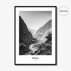 Nepal Photo Print Black and White, Bagmati Province Poster, Kathmandu Valley Wall Art image 7
