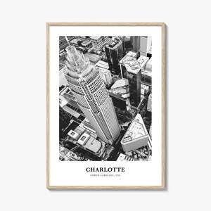 Charlotte Wall Art No 1, Charlotte Wall Decor, Charlotte Poster, Charlotte Home Decor, Charlotte Travel Gift, Charlotte Travel Print