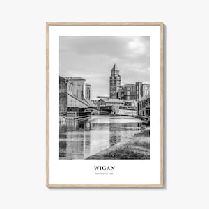 Wigan Wall Art, Wigan Wall Decor, Wigan Poster, Wigan Home Decor, Wigan Travel Gift, Wigan Travel Print