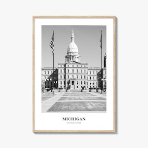 Michigan Wall Art No 1, Michigan Wall Decor, Michigan Poster, Michigan Home Decor, Michigan Travel Gift, Michigan Travel Print