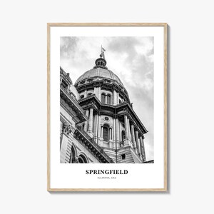 Springfield Wall Art Illinois, Springfield Wall Decor, Springfield Poster, Springfield Home Decor, Springfield Travel Gift, Springfield