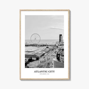Póster de viaje de Atlantic City: elegante impresión fotográfica