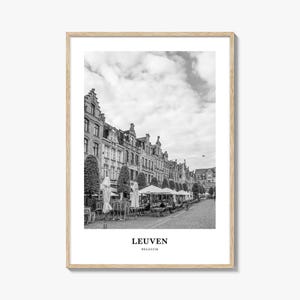 Plakat podróżniczy do Leuven w Belgii: elegancki wydruk fotograficzny