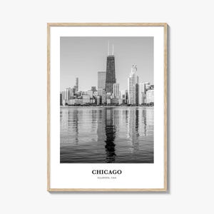 Chicago Skyline Art Print: Black and White Travel Photography