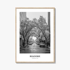 Roanoke Wall Art No 1, Roanoke Wall Decor, Roanoke Poster, Roanoke Home Decor, Roanoke Travel Gift, Roanoke Travel Print