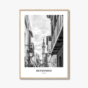 Arte de parede de Rethymno, decoração de parede de Rethymno, pôster de Rethymno, decoração de casa de Rethymno, presente de viagem de Rethymno, impressão de viagem de Rethymno