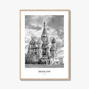 Arte mural de Moscú, Rusia, n.º 3, decoración de pared de Moscú, póster de Moscú, decoración del hogar de Moscú, regalo de viaje a Moscú, impresión de viaje a Moscú