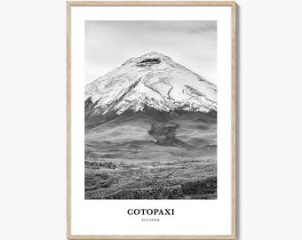 Cotopaxi Travel Poster: Ecuador Mountain Photography Print