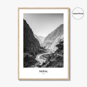 Nepal Photo Print Black and White, Bagmati Province Poster, Kathmandu Valley Wall Art image 6