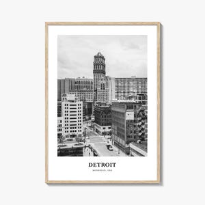 Detroit Wall Art No 1, Detroit Wall Decor, Detroit Poster, Detroit Home Decor, Detroit Travel Gift, Detroit Travel Print
