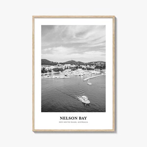Impresión fotográfica en blanco y negro de la bahía de Nelson, póster de Nueva Gales del Sur, arte mural de Australia