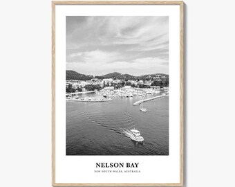 Nelson Bay Photo Print Black and White, New South Wales Poster, Australia Wall Art