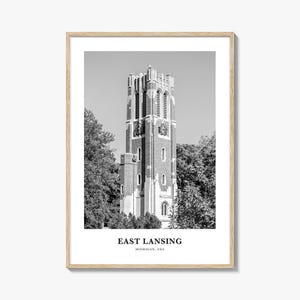 East Lansing Travel Poster: Michigan State University Photography Print