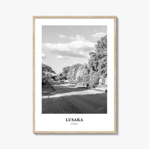 Lusaka Wall Art, Lusaka Wall Decor, Lusaka Poster, Lusaka Home Decor, Lusaka Travel Gift, Lusaka Travel Print