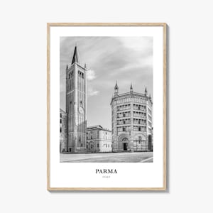 Parma Photo Print Black and White, Emilia Romagna Poster, Italy Wall Art, Cathedral Decor