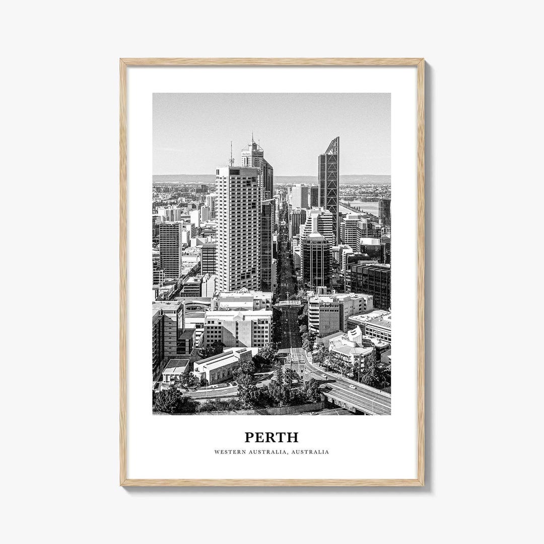 Perth Cityscape Photo Print: Modern Travel Poster - Etsy