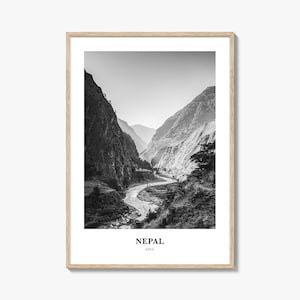 Arte mural de Nepal n.º 1, decoración de pared de Nepal, póster de Nepal, decoración del hogar de Nepal, regalo de viaje a Nepal, impresión de viaje a Nepal