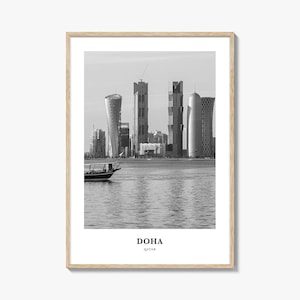 Arte mural de Doha, decoración de pared de Doha, póster de Doha, decoración del hogar de Doha, regalo de viaje de Doha, impresión de viaje de Doha