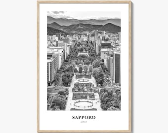 Sapporo Photo Print Black and White, Hokkaido Poster, Japan Wall Art, Odori Park Decor
