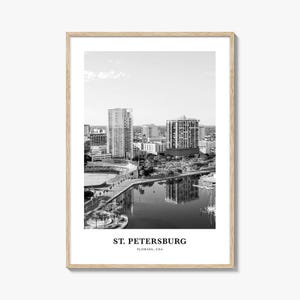 St. Petersburg Florida Print: City Skyline Travel Poster