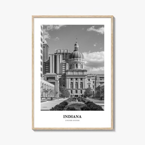 Indiana Wall Art, Indiana Wall Decor, Indiana Poster, Indiana Home Decor, Indiana Travel Gift, Indiana Travel Print