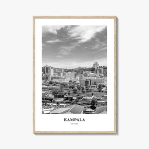 Kampala Photo Print Black and White, Uganda Poster, Central Region Wall Art, Uganda Capital Decor
