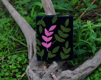 Beautiful handmade velvet notebook with carpet embroidery