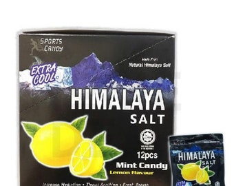 Bonbon sportif au sel de l'Himalaya – Extra frais au citron 12 x 15 g