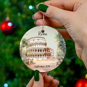 Custom Rome  Christmas Ornament, Italy  Ornament, Christmas Ornaments, Rome Italy  Ornament, ChristmasCeramic Ornament